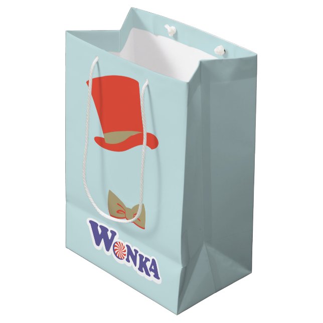 Sac Cadeau Moyen Cravate Wonka Top Hat & Bow (Devant Angle)