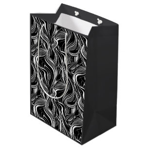 Sac Cadeau Moyen Creative Black and White Seamless Abstraction