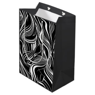Sac Cadeau Moyen Creative Black and White Seamless Abstraction
