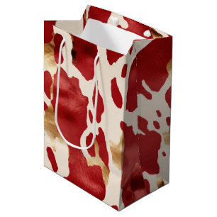 Sac Cadeau Moyen Crème Rouge Or Occidental
