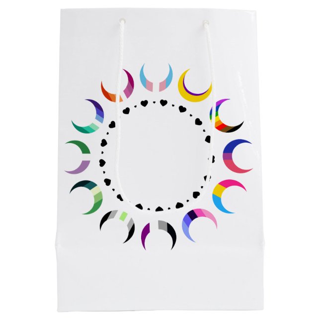 Sac Cadeau Moyen Crescent Pride Lunes et Bague Coeur (Dos)