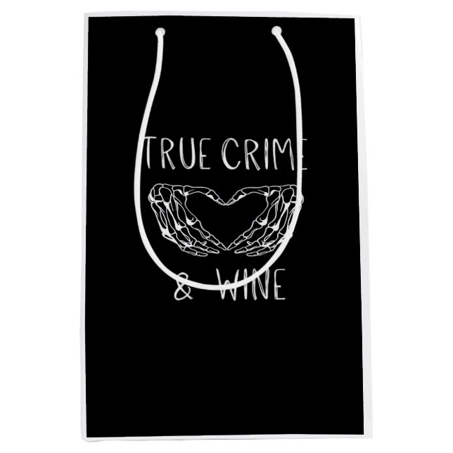 Sac Cadeau Moyen Crime Et Vin Squelette Mains (Devant)