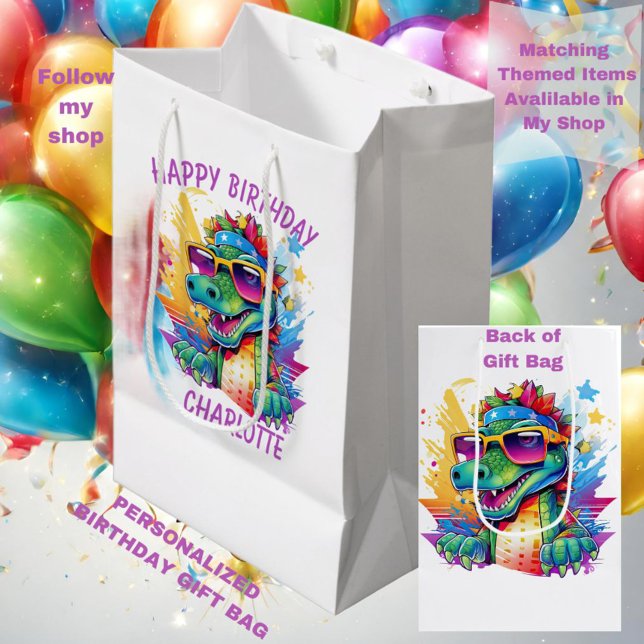 Sac Cadeau Moyen Crocodile Personnalisé Joyeux anniversaire (Créateur téléchargé)