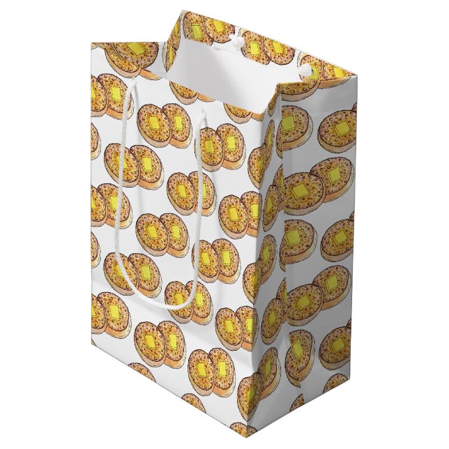 Sac Cadeau Moyen Crumpets à beurre chaud Cuisine britannique (Devant Angle)