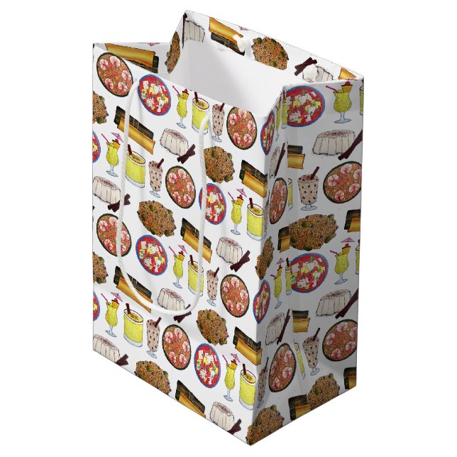 Sac Cadeau Moyen Cuisine portoricaine Amour Porto Rico Foodie (Devant Angle)