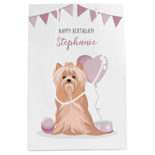 Sac Cadeau Moyen Curte Yorkshire Terrier Anniversaire