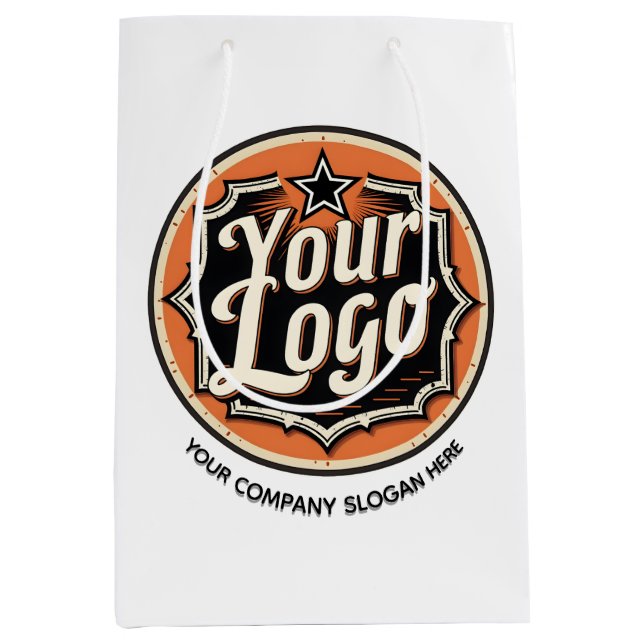Sac Cadeau Moyen Custom Logo and Text Business (Devant)