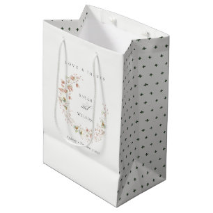 Sac Cadeau Moyen Cute Blush White Meadow Floral Wreath Mariage