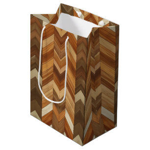 Sac Cadeau Moyen Cute carrelé en faux bois Pays