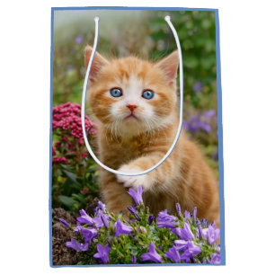 Sac Cadeau Moyen Cute chaton au gingembre dans un portrait de photo