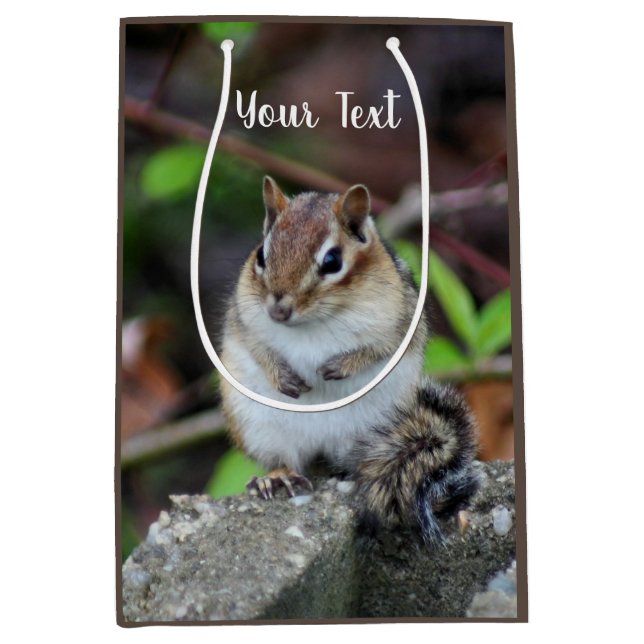Sac Cadeau Moyen Cute Chipmunk animal sauvage   (Devant)