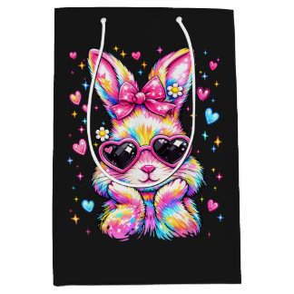 Sac Cadeau Moyen Cute Coquette Tie Dye Rabbit Easter Bunny