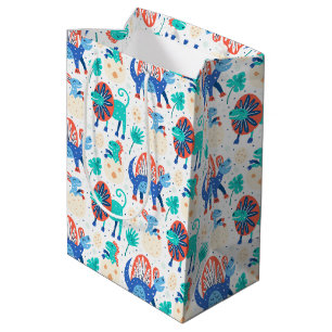 Sac Cadeau Moyen Cute dinosaures sans couture motif