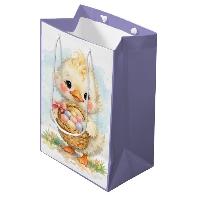 Sac Cadeau Moyen Cute Duckling Easter Egg Party (Devant Angle)