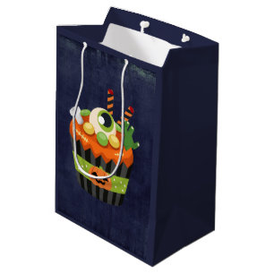 Sac Cadeau Moyen Cute et Déplaisante Halloween Cupcake avec un Big 