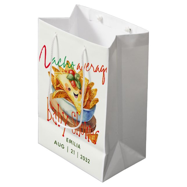 Sac Cadeau Moyen Cute Fiesta Nacho Baby shower moyen personnalisé (Devant Angle)