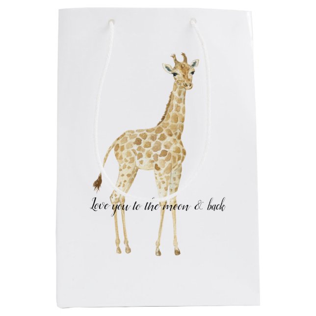 Sac Cadeau Moyen Cute Giraffe          (Devant)