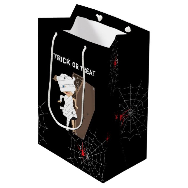 Sac Cadeau Moyen Cute Girl Mummy Coffin Halloween (Devant Angle)