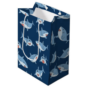 Sac Cadeau Moyen Cute Great White Sharks Motif Océan
