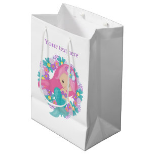Sac Cadeau Moyen Cute imaginaire sirène personnalisable