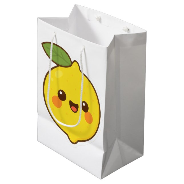 Sac Cadeau Moyen Cute Kawaii Lemon (Devant Angle)