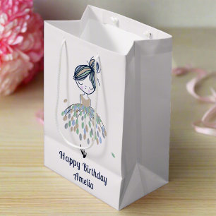 Sac Cadeau Moyen Cute Little Ballerina Princess Anniversaire