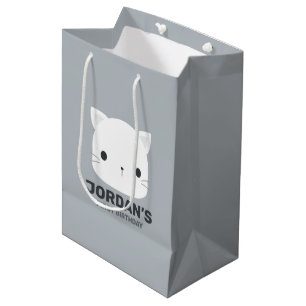Sac Cadeau Moyen Cute Little Cat avec nom personnalisé