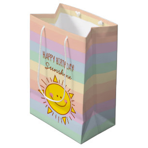 Sac Cadeau Moyen Cute Little Rainbow Sunshine Enfants Joyeux annive