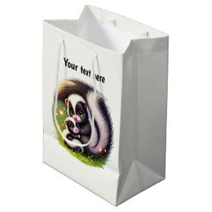 Sac Cadeau Moyen Cute Maman bébé skunk baby shower personnalisable