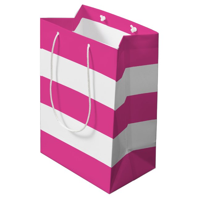 Sac Cadeau Moyen Cute Moderne Fille Hot Rose Blancs (Dos Angle)