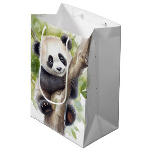 Sac Cadeau Moyen Cute Ours Panda Dans L'Arbre