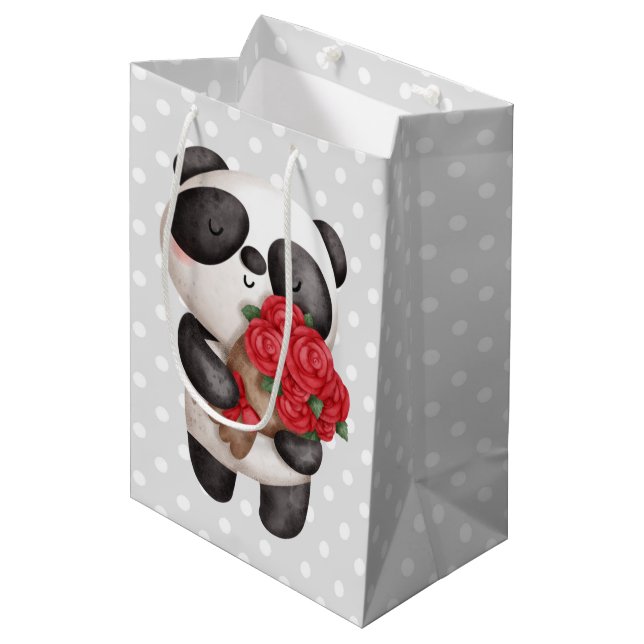 Sac Cadeau Moyen Cute Panda (Devant Angle)