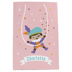 Sac Cadeau Moyen Cute Pietje avec nom et pepernoten