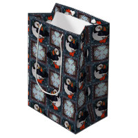 Cute Puffin Birds Motif d'hiver
