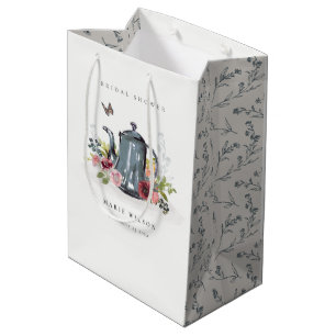 Sac Cadeau Moyen Cute Roses joyeux Fête des mariées de théière Flor