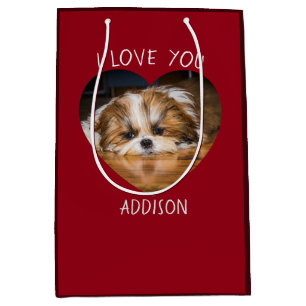 Sac Cadeau Moyen Cute shih tzu love Saint Valentin