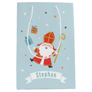 Sac Cadeau Moyen Cute Sinterklaas avec nom et cadeaux