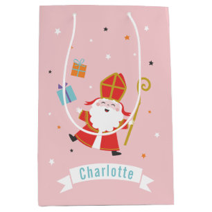 Sac Cadeau Moyen Cute Sinterklaas avec nom et cadeaux