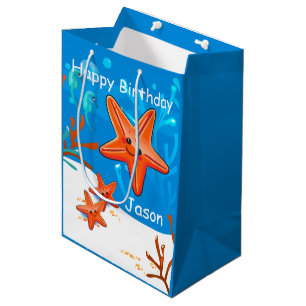 Sac Cadeau Moyen Cute Starfish Océan Aquatique Anniversaire Med Cad