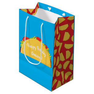 Sac Cadeau Moyen Cute Taco Enfants 1er anniversaire fête Nourriture