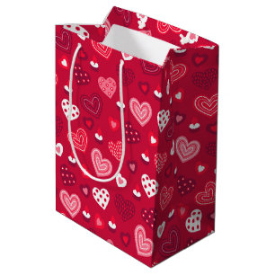 Sac Cadeau Moyen Cute Valentines coeur motif
