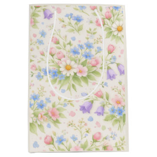 Sac Cadeau Moyen Daisy, Bellflower & Blue Blossom Botanique