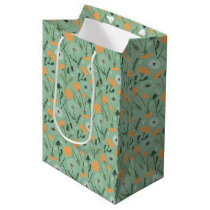 Sac Cadeau Moyen Dandelion Fleurs Orange Floral Modèle