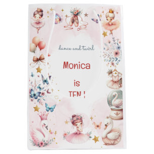 Sac Cadeau Moyen Danse et tournoi mignon ballerine ballet enfant an