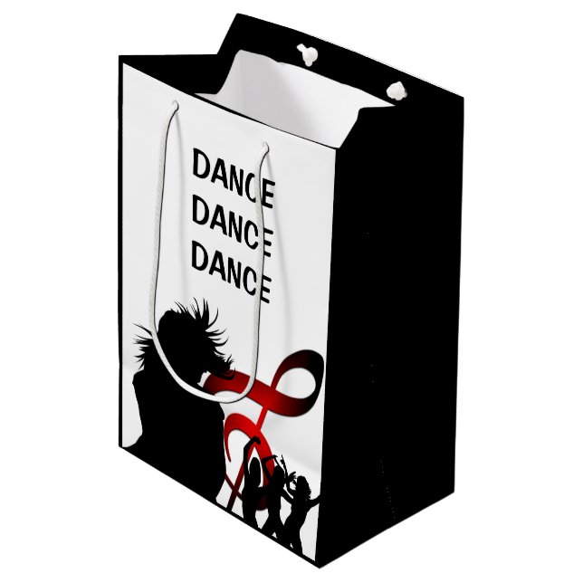 Sac Cadeau Moyen Danse Fille Moderne Personnalisé (Devant Angle)