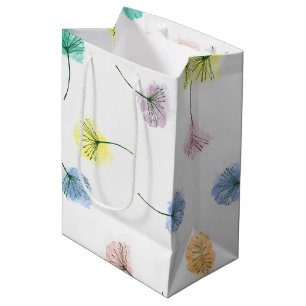 Sac Cadeau Moyen Dansons   Motif floral aquarelle