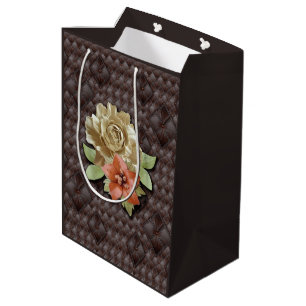 Sac Cadeau Moyen Décor académique en cuir 3D