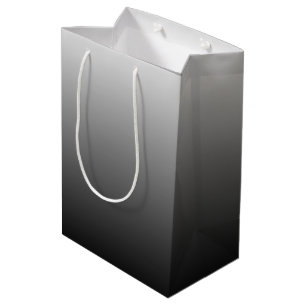 Sac Cadeau Moyen dégradé à deux tons noir foncé gris