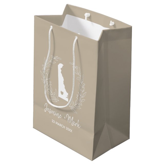 Sac Cadeau Moyen Delaware Destination Mariage Famille Réunion Faveu (Dos Angle)