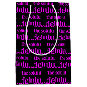 Sac Cadeau Moyen #Delulu est la magenta rose chaud Solulu sur le no